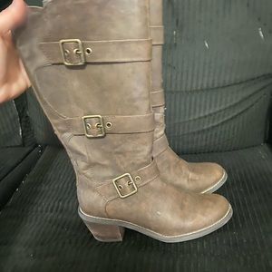 Brown heeled boots